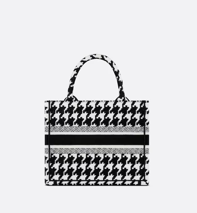 Túi Dior Small Dior Book Tote Black And White Macro