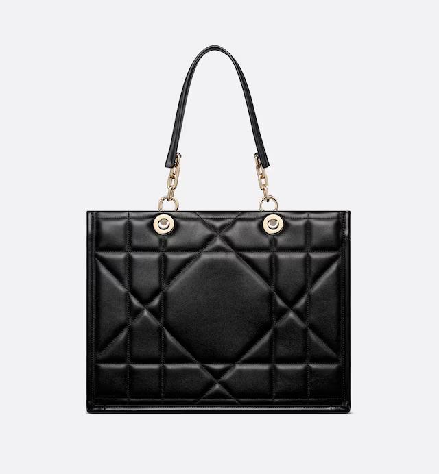 Túi Dior Medium Essential Tote Bag Black Archicannage Calfskin