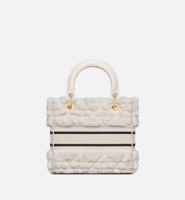 Túi Dior Medium Lady D-Lite Bag Latte Cannage Shearling