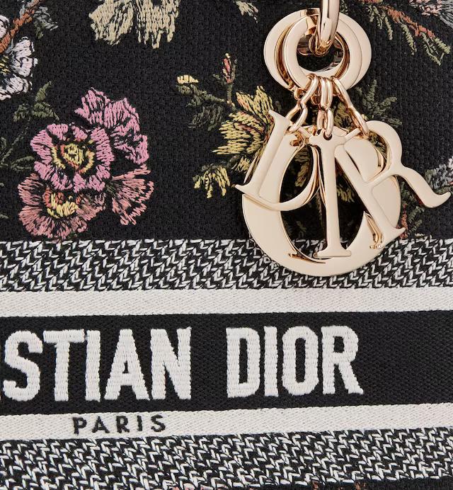 Túi Dior Medium Lady D-Lite Bag Black Multicolor Dior Jardin Botanique Embroidery