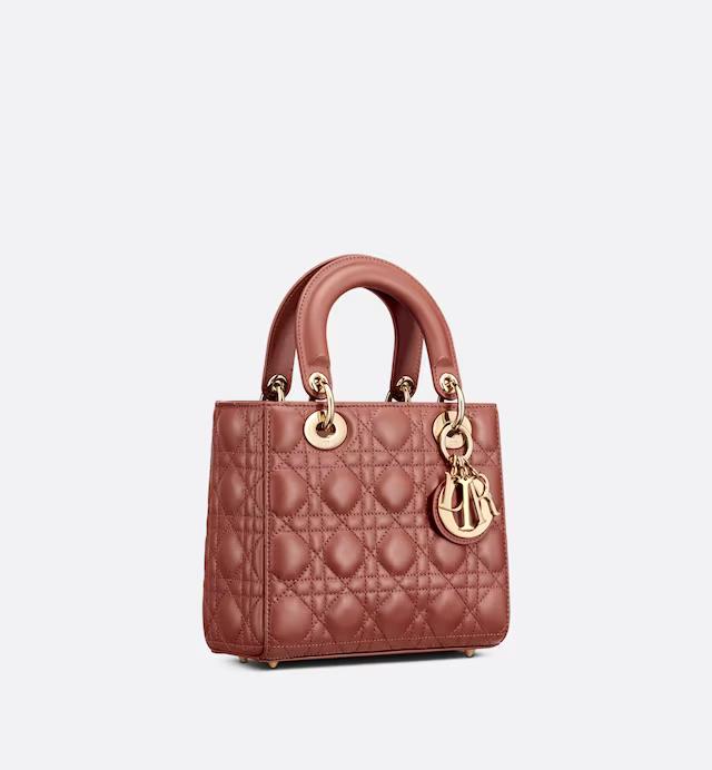 Túi Dior Small Lady Dior My ABCDior Bag Rust-Colored Cannage Lambskin