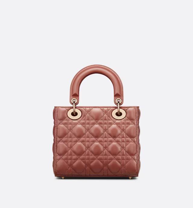 Túi Dior Small Lady Dior My ABCDior Bag Rust-Colored Cannage Lambskin