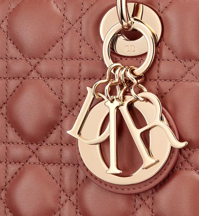 Túi Dior Small Lady Dior My ABCDior Bag Rust-Colored Cannage Lambskin