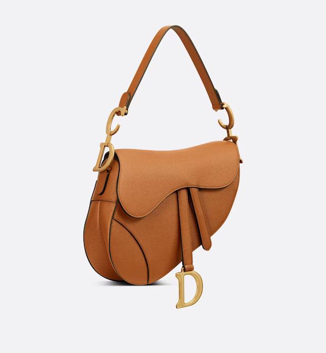 Túi Dior Saddle Bag With Strap Golden Saddle Grained Calfskin