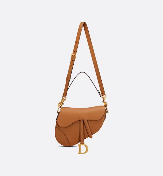 Túi Dior Saddle Bag With Strap Golden Saddle Grained Calfskin