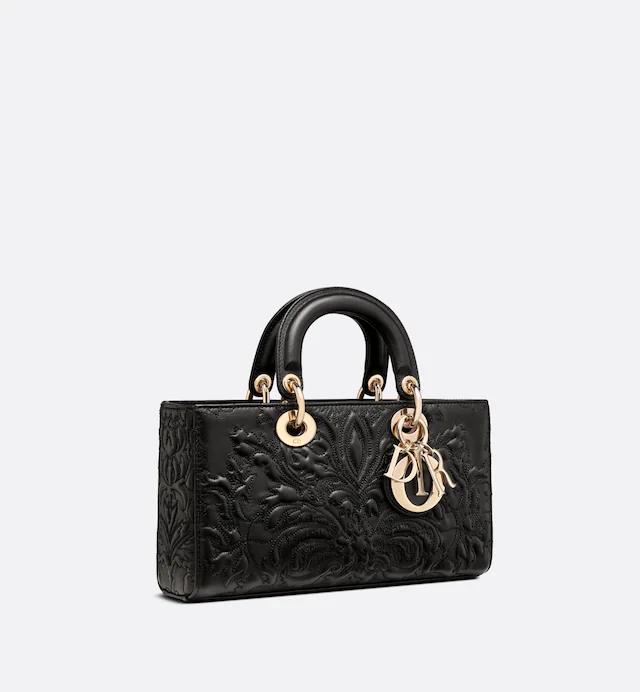 Túi Dior Medium Lady D-Joy Bag Black Quilted-Effect Lambskin