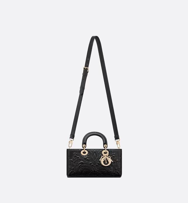 Túi Dior Medium Lady D-Joy Bag Black Quilted-Effect Lambskin