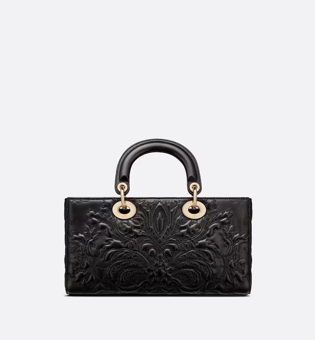 Túi Dior Medium Lady D-Joy Bag Black Quilted-Effect Lambskin