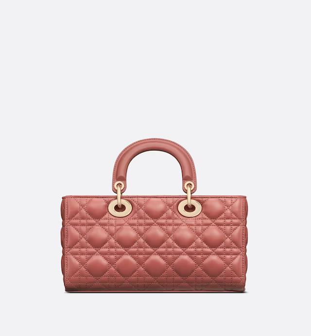 Túi Dior Medium Lady D-Joy Bag Rust-Colored Cannage Lambskin