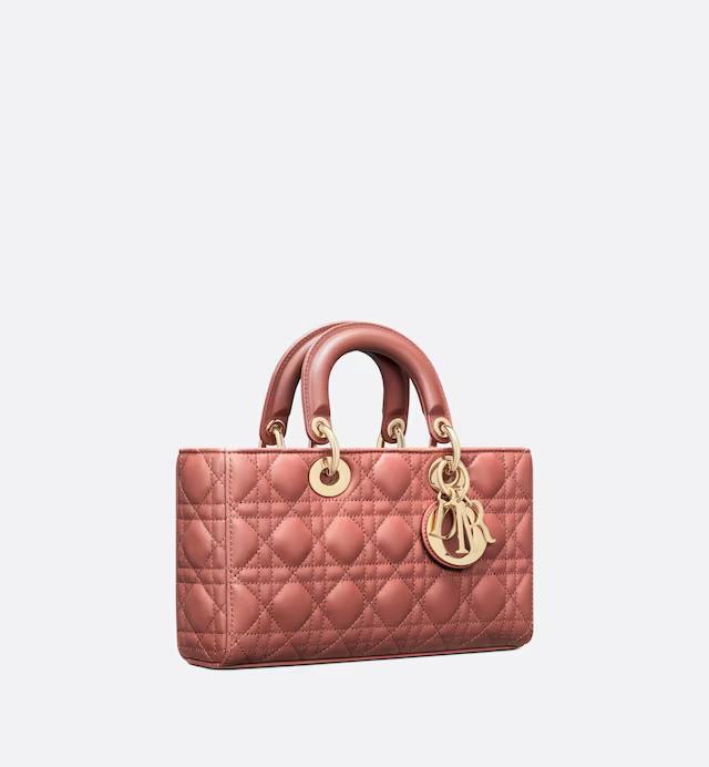 Túi Dior Medium Lady D-Joy Bag Rust-Colored Cannage Lambskin