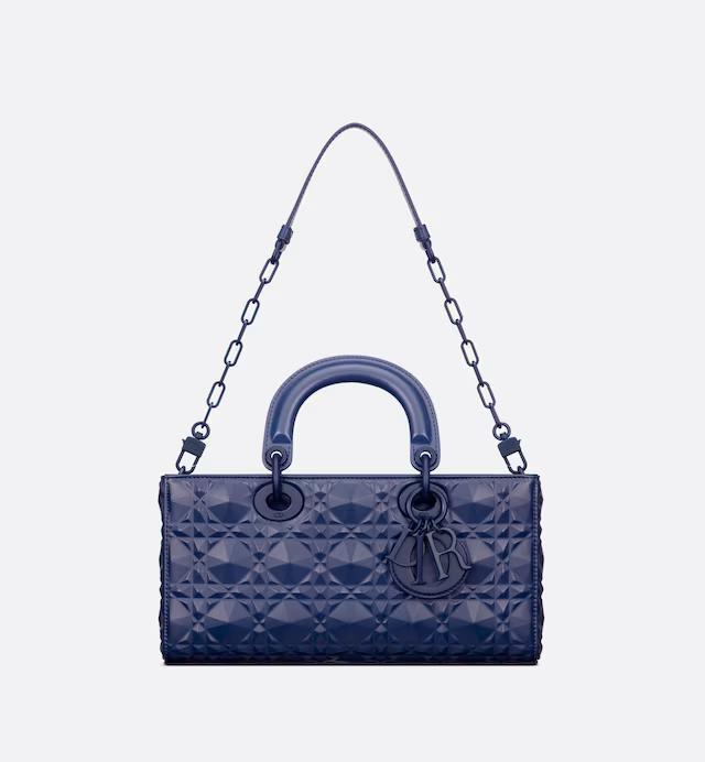 Túi Dior Medium Lady D-Joy Bag Royal Blue Cannage Calfskin