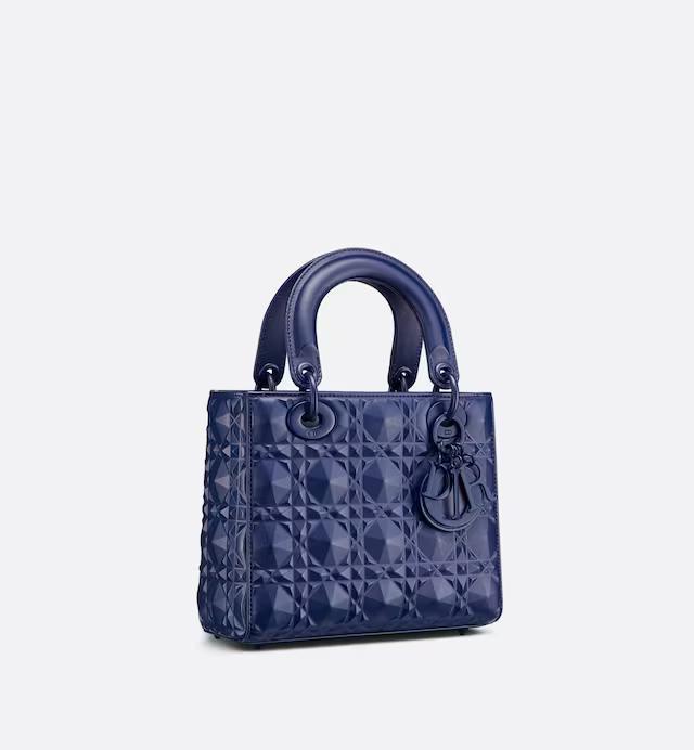 Túi Dior Small Lady My ABCDior Bag Royal Blue Cannage Calfskin With Diamond Motif