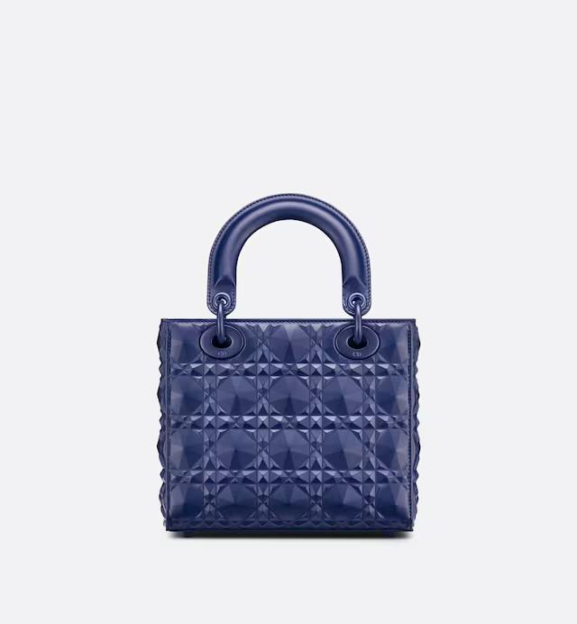 Túi Dior Small Lady My ABCDior Bag Royal Blue Cannage Calfskin With Diamond Motif