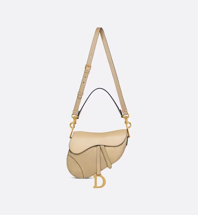 Túi Dior Saddle Bag With Strap Beige Goatskin