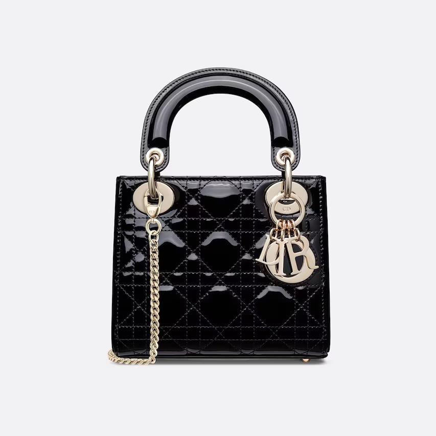 Túi Dior Mini Lady Bag Black Patent Cannage Calfskin