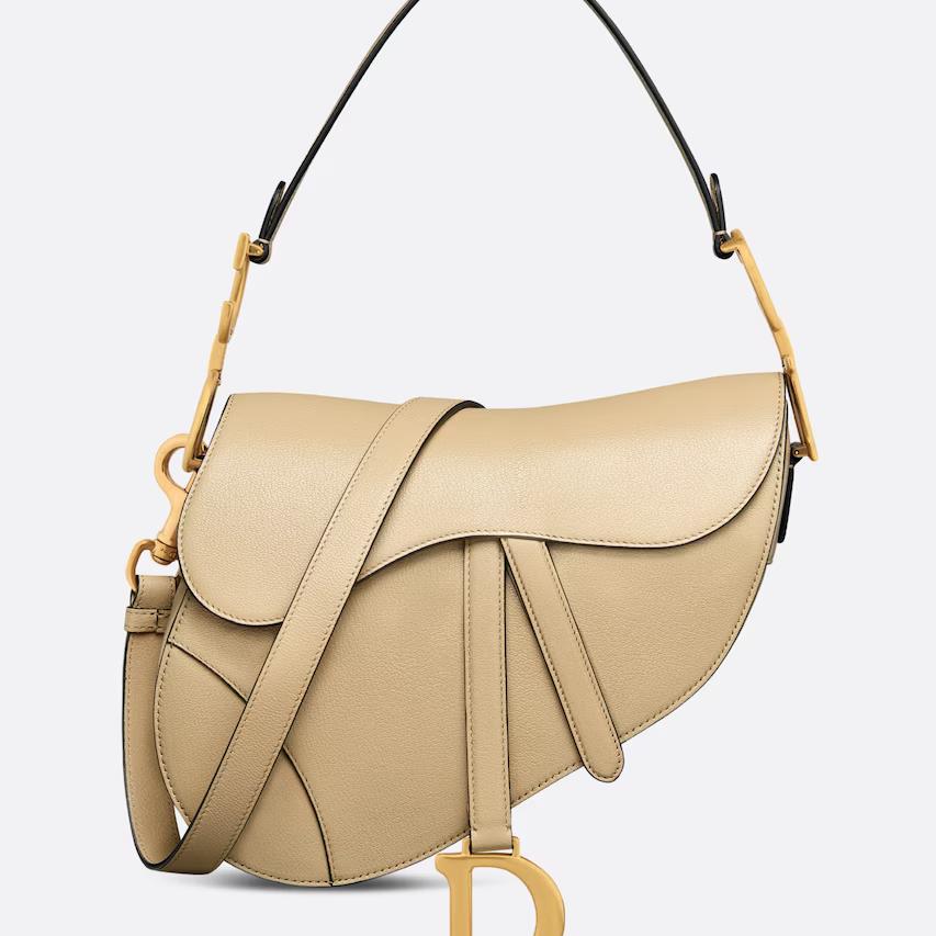 Túi Dior Saddle Bag With Strap Beige Goatskin