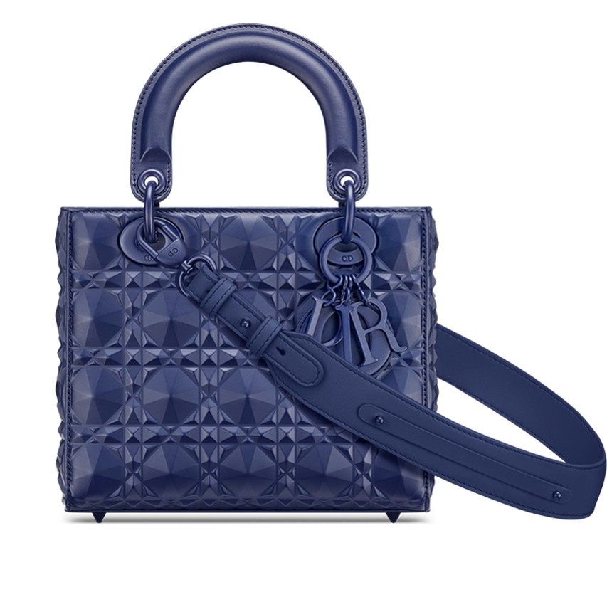 Túi Dior Small Lady My ABCDior Bag Royal Blue Cannage Calfskin With Diamond Motif