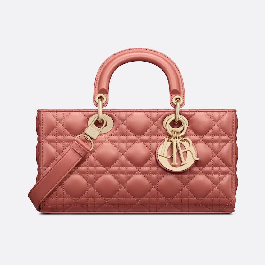 Túi Dior Medium Lady D-Joy Bag Rust-Colored Cannage Lambskin