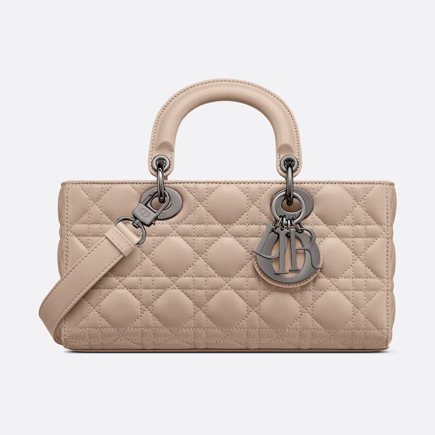 Túi Dior Medium Lady D-Joy Bag Hazelnut Cannage Lambskin