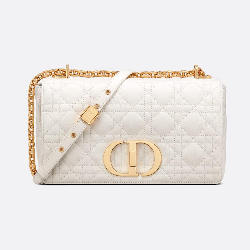 Túi Dior Medium Dior Caro Bag Ivory Supple