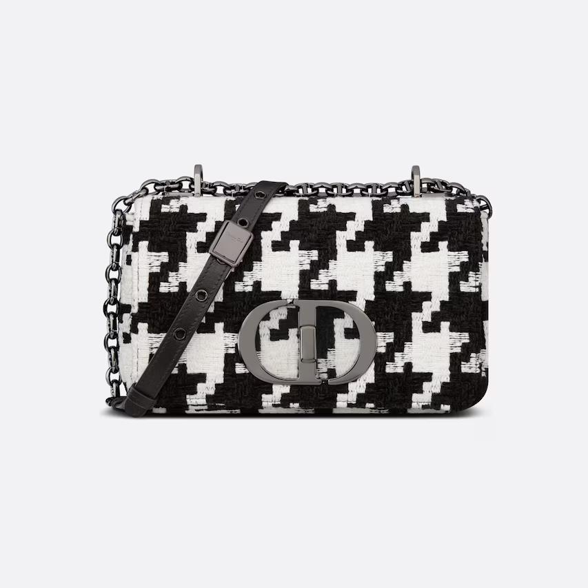 Túi Dior Small Dior Caro Bag Black And White Macro Houndstooth Fabric