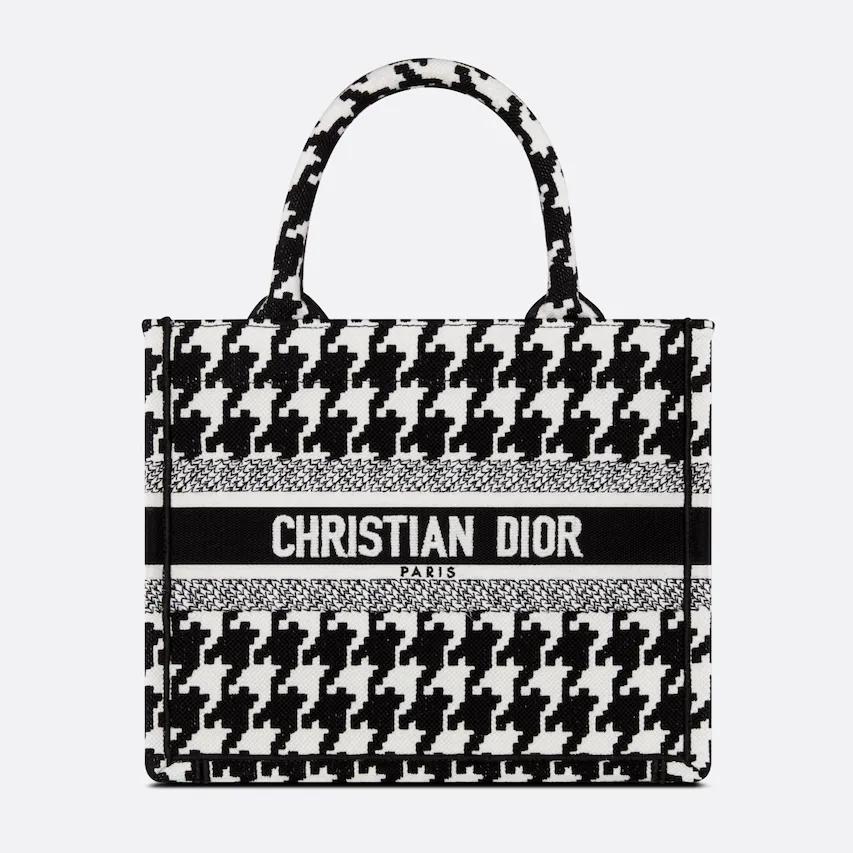 Túi Dior Small Dior Book Tote Black And White Macro