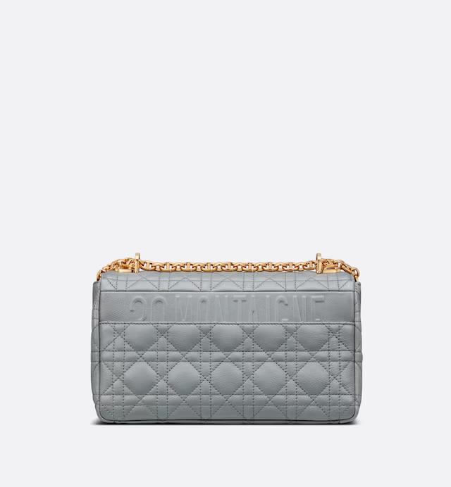 Túi Dior Medium Dior Caro Bag Stone Gray Supple Cannage Calfskin