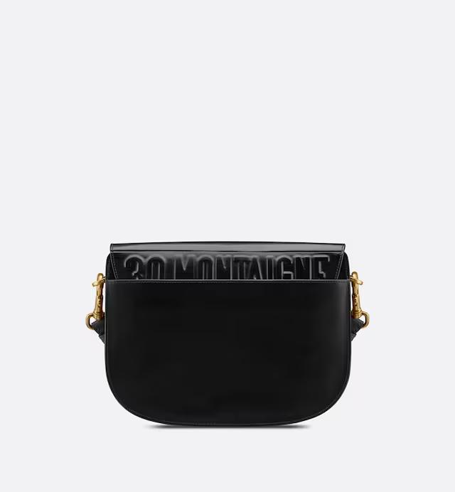 Túi Dior Large Dior Bobby Bag Black Box Calfskin With Blue Dior Oblique Embroidered Strap