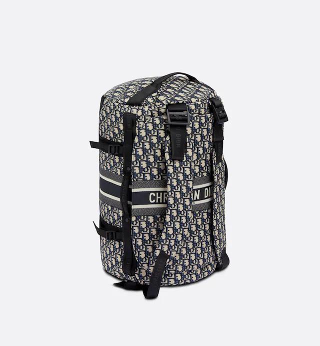 Túi Dior Large DiorTravel Backpack Blue Dior Oblique Technical Jacquard