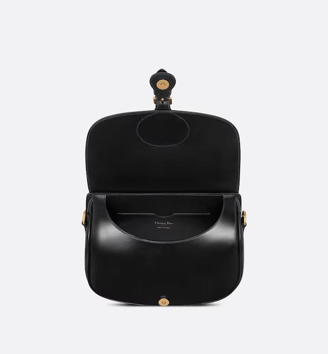 Túi Dior Large Dior Bobby Bag Black Box Calfskin With Blue Dior Oblique Embroidered Strap