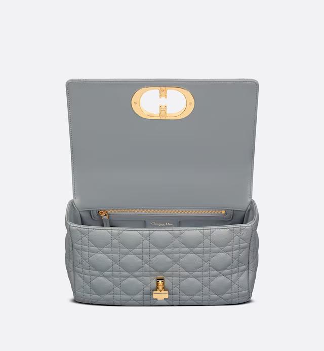 Túi Dior Medium Dior Caro Bag Stone Gray Supple Cannage Calfskin