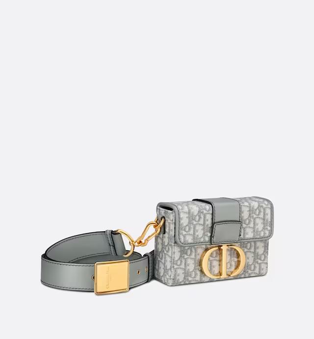 Túi Dior 30 Montaigne Box Bag Gray Dior Oblique Jacquard