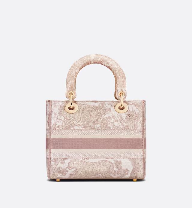 Túi Dior Medium Lady D-Lite Bag Rose Des Vents Toile De Jouy Embroidery