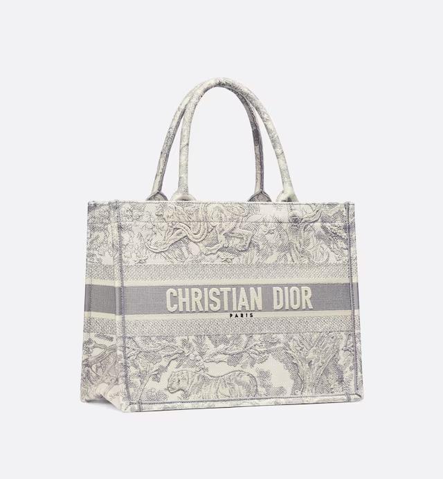 Túi Dior Medium Dior Book Tote Ecru And Gray Toile De Jouy Embroidery