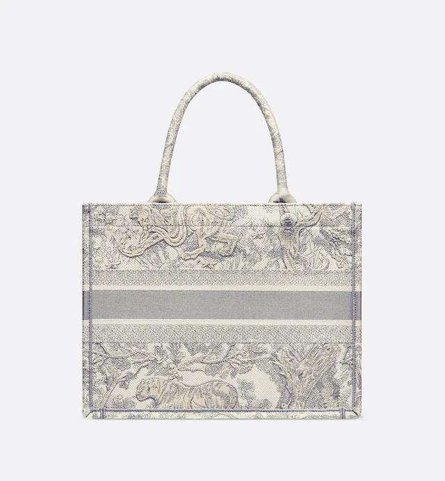 Túi Dior Medium Dior Book Tote Ecru And Gray Toile De Jouy Embroidery