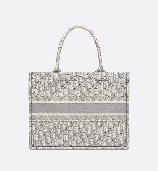 Túi Dior Medium Dior Book Tote Ecru And Gray Dior Oblique Embroidery