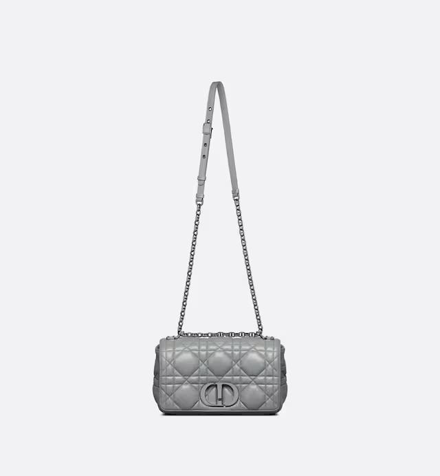 Túi Dior Medium Dior Caro Bag Stone Gray Quilted Macrocannage Calfskin