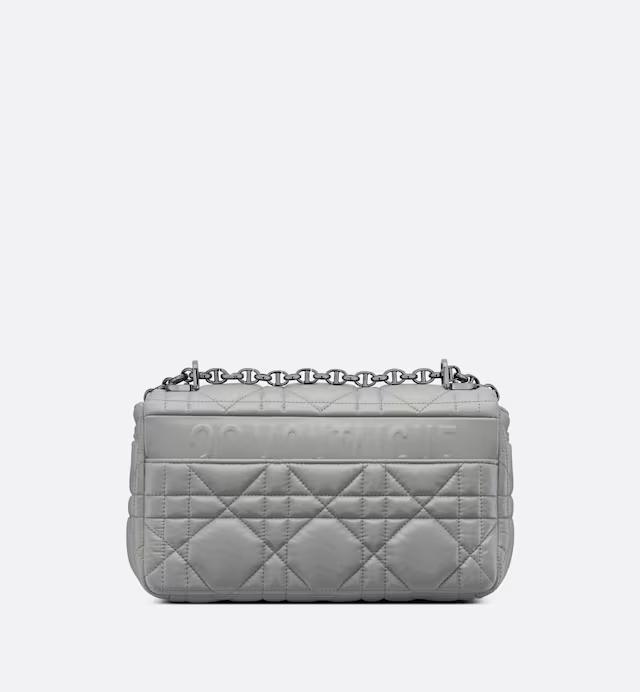 Túi Dior Medium Dior Caro Bag Stone Gray Quilted Macrocannage Calfskin