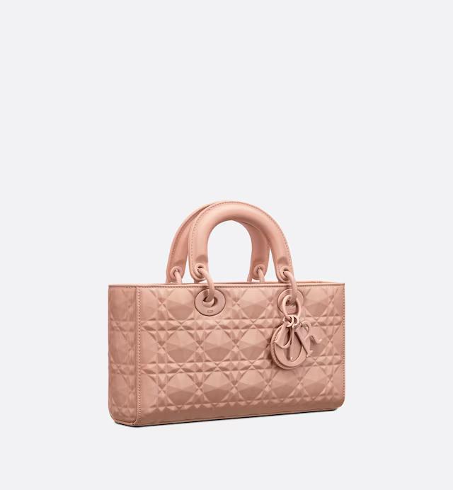 Túi Dior Medium Lady D-Joy Bag Rose Des Vents Cannage Calfskin With Diamond Motif