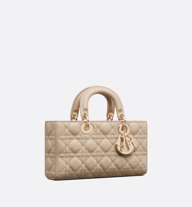 Túi Dior Medium Lady D-Joy Bag Sand-Colored Cannage Lambskin