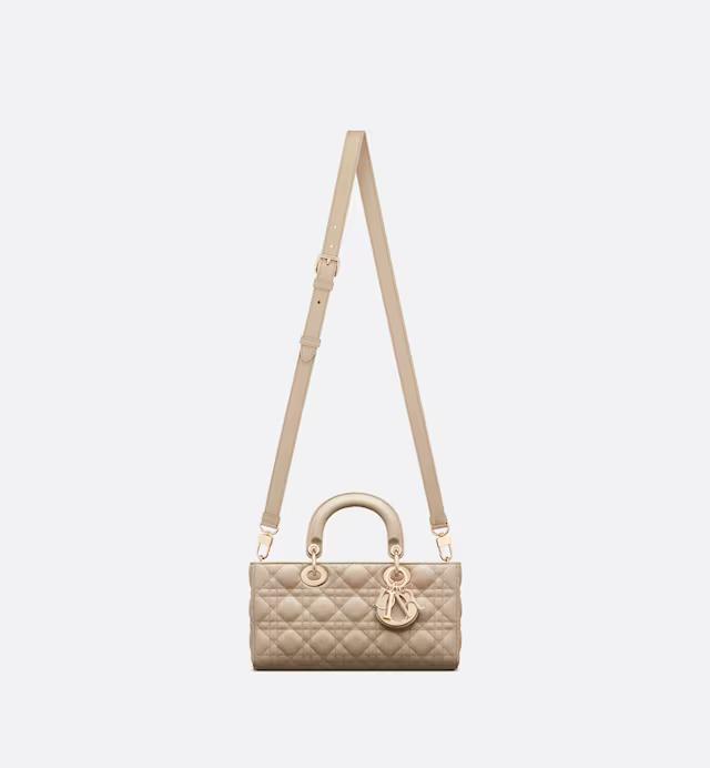 Túi Dior Medium Lady D-Joy Bag Sand-Colored Cannage Lambskin