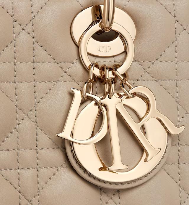 Túi Dior Medium Lady Dior Bag Sand-Colored Cannage Lambskin