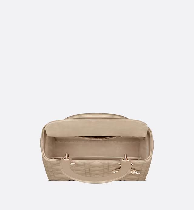 Túi Dior Medium Lady Dior Bag Sand-Colored Cannage Lambskin