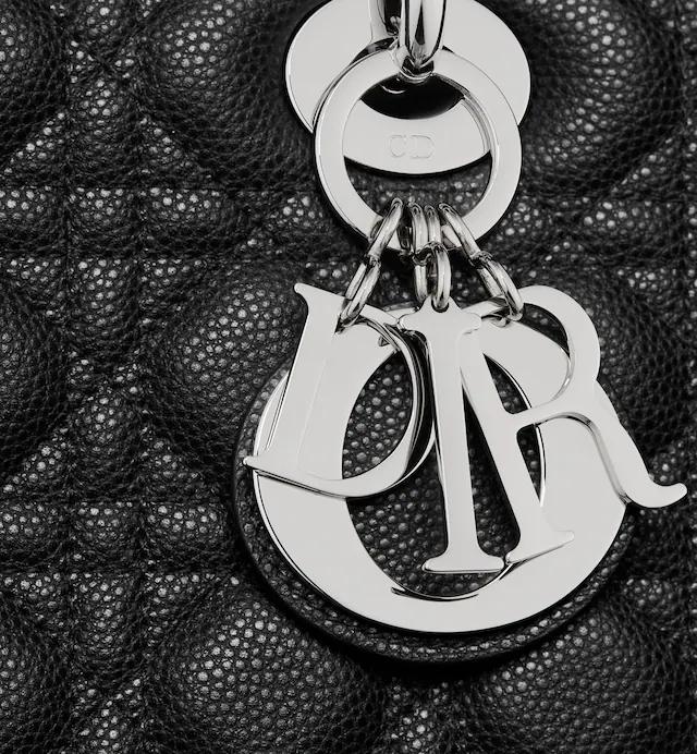 Túi Dior Medium Lady Dior Bag Black Grained Cannage Calfskin