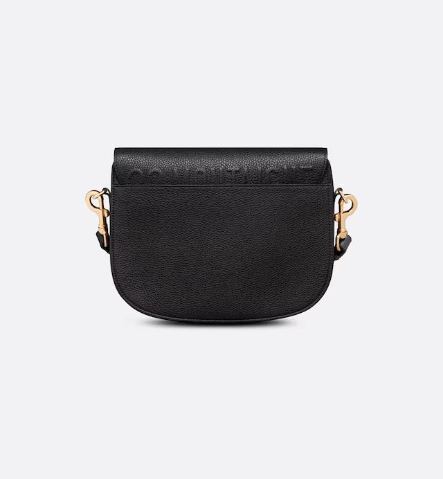 Túi Dior Large Dior Bobby Bag Black Grained Calfskin With Blue Dior Oblique Embroidered Shoulder Strap