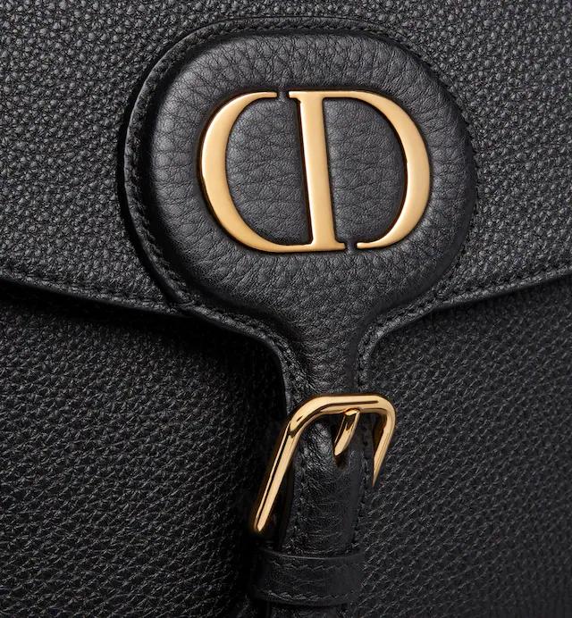 Túi Dior Large Dior Bobby Bag Black Grained Calfskin With Blue Dior Oblique Embroidered Shoulder Strap