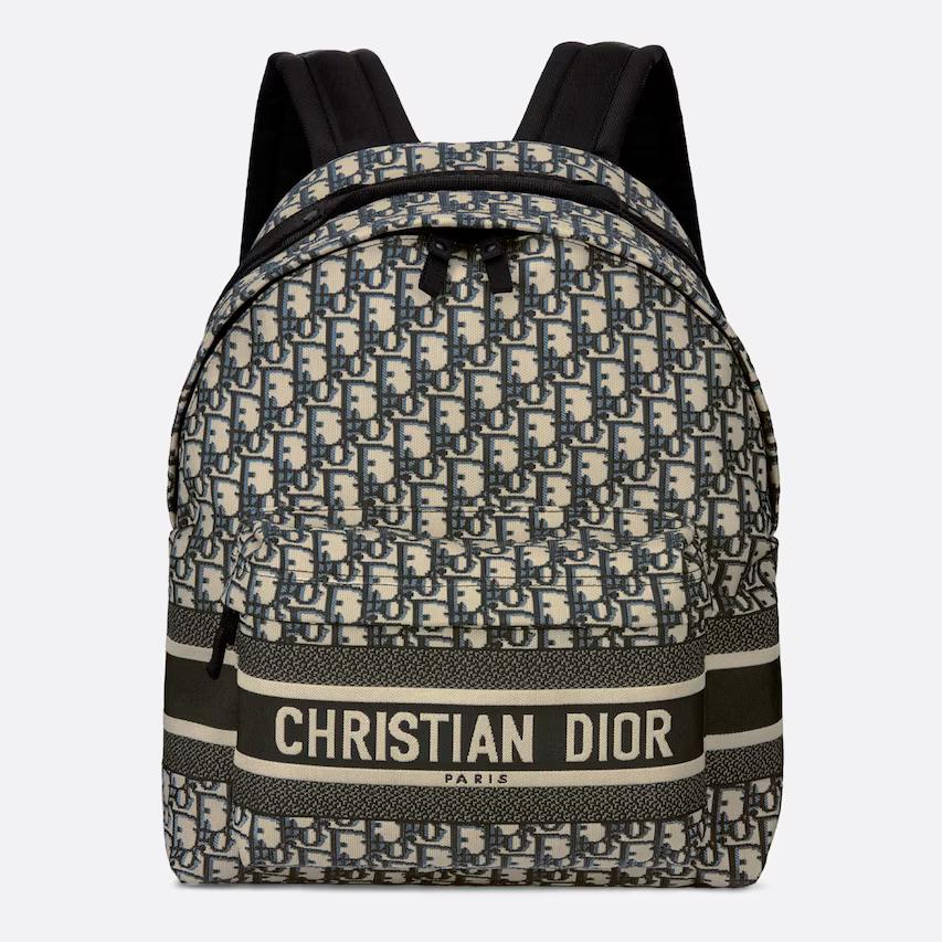 Túi Dior DiorTravel Backpack Blue Dior Oblique Jacquard