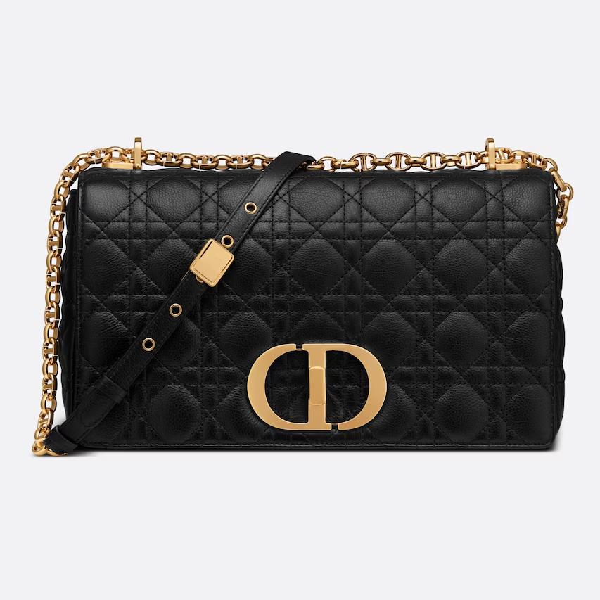 Túi Dior Large Dior Caro Bag Black Supple Cannage Calfskin