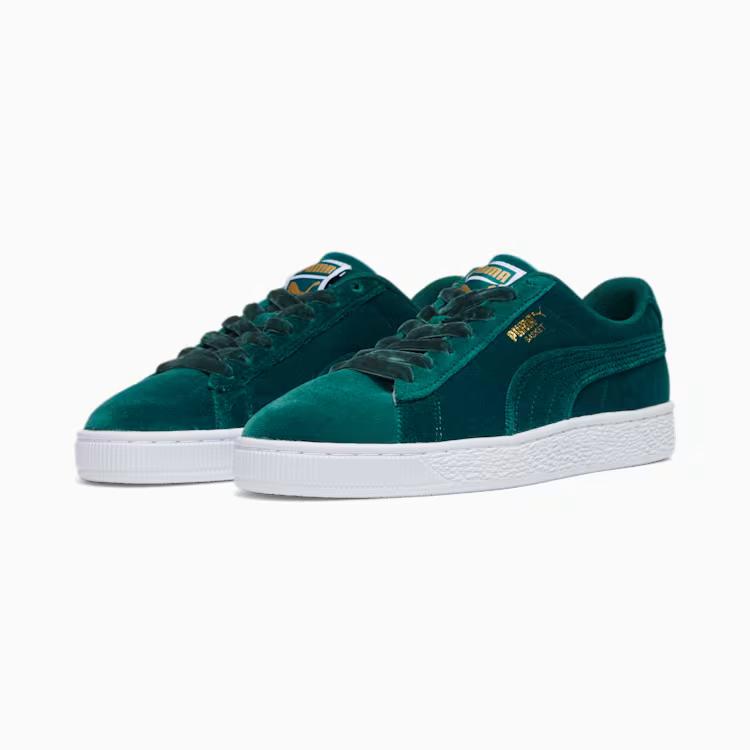 Giày Puma Basket Classic Velvet Nữ Xanh Lá