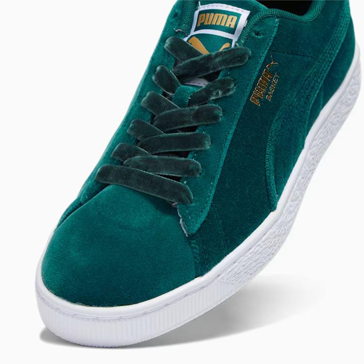 Giày Puma Basket Classic Velvet Nữ Xanh Lá